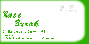 mate barok business card