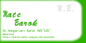 mate barok business card